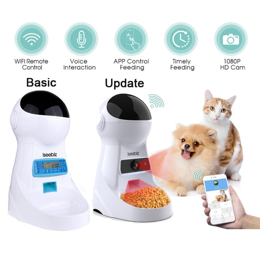 Automatic Pet Feeder With Voice Record  For Medium Small Dog Cat