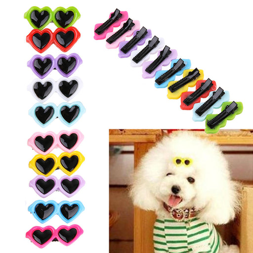 Lovely Heart Sunglasses Hairpins Pet Dog